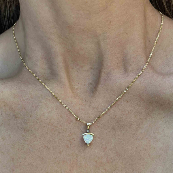 Pear-cut Opal and Diamond Necklace – Rebekah Brooks Jewelry