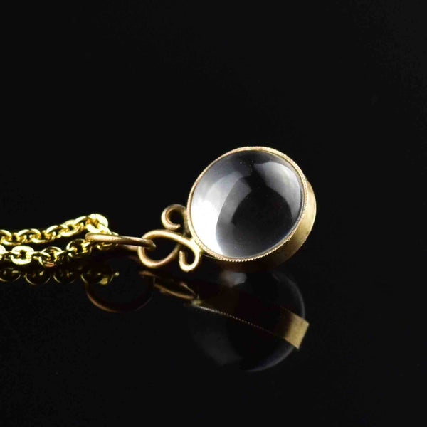 Vintage Gold Banded Pools of Light Orb Pendant Necklace - Boylerpf