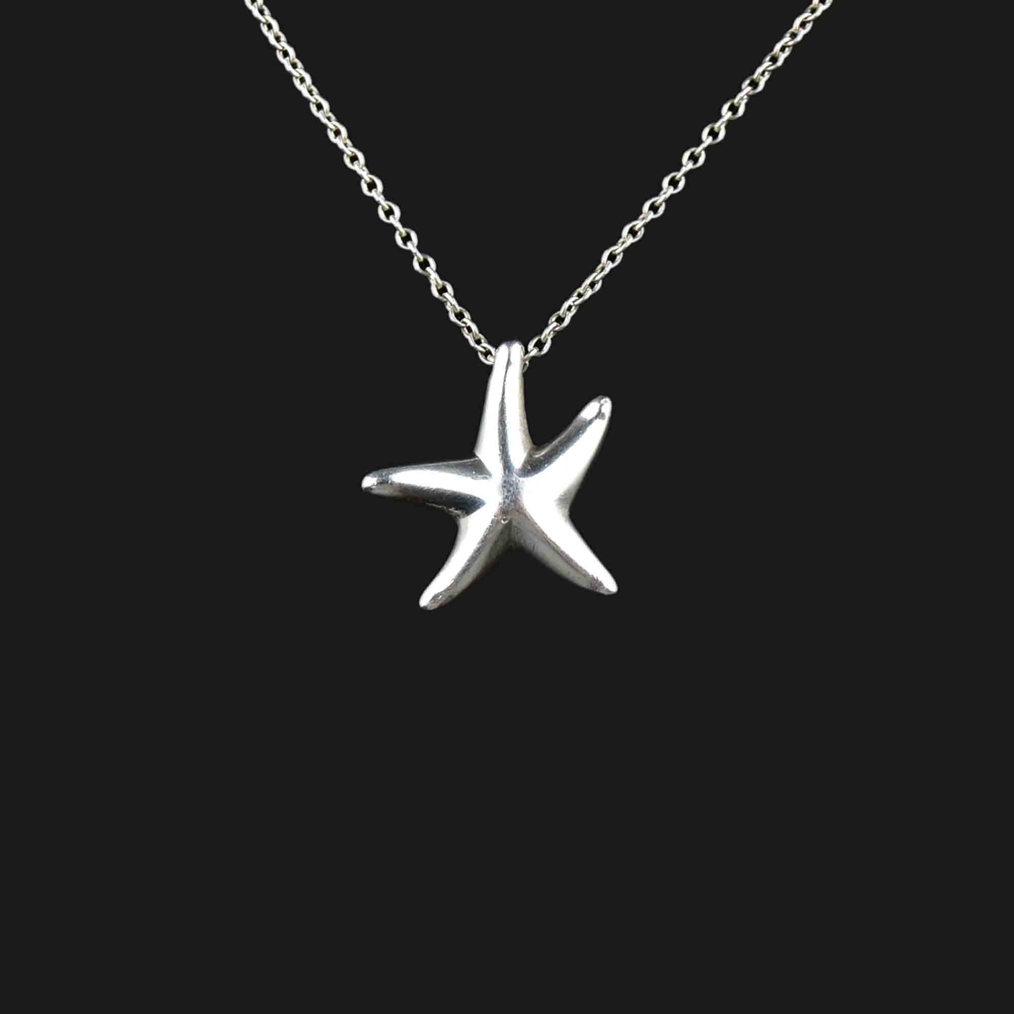 Vintage Tiffany Inspired Silver Starfish Pendant Necklace – Boylerpf