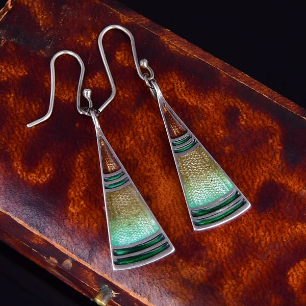 Vintage Pat Cheney Sterling Silver Enamel Earrings