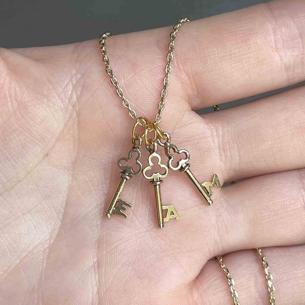 Monogrammed Lock Chain Necklace