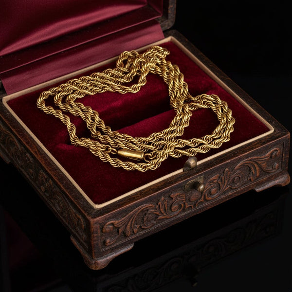 Antique Twisted Rope Krementz Chain Necklace