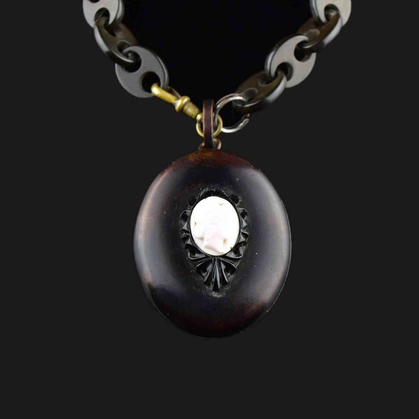 Golden Black Vintage Glass Girl Lady Cameo Photo Locket Pendant Necklace  Jewelry - Shop AGATIX Necklaces - Pinkoi