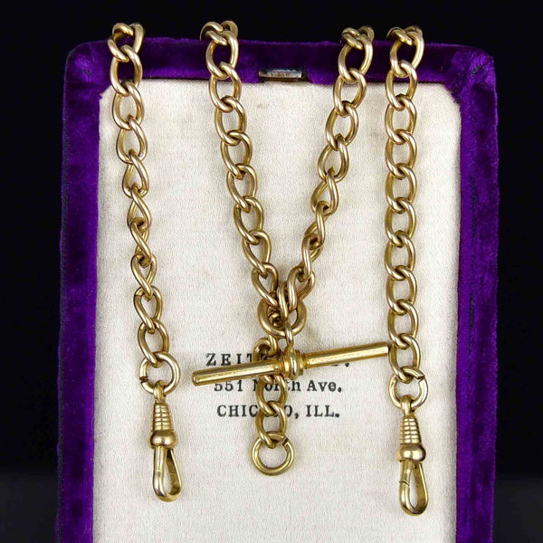 Antique Thomas Hopwood Double Albert Watch Chain Necklace - Boylerpf