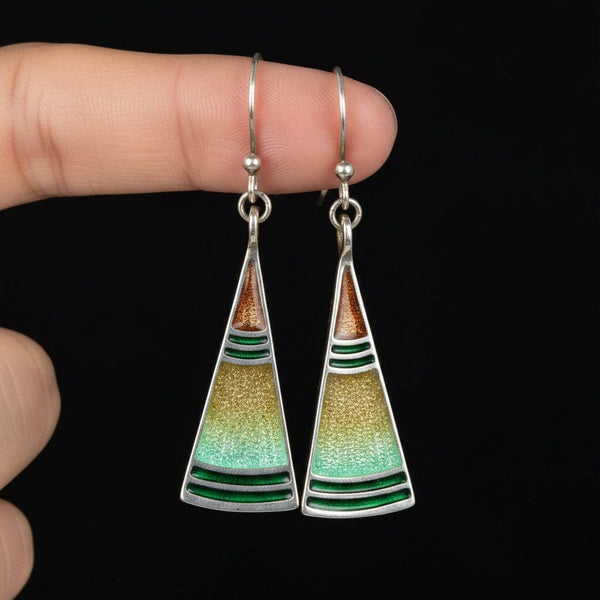 Vintage Pat Cheney Sterling Silver Enamel Earrings