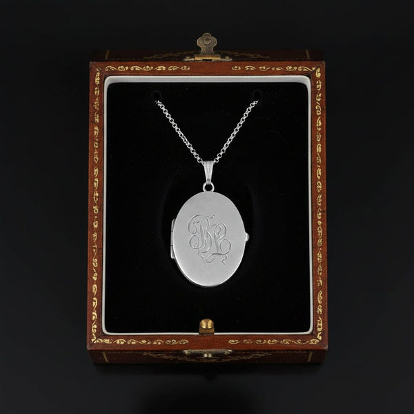 Antique R. Blackinton & Co Sterling Silver Locket Necklace