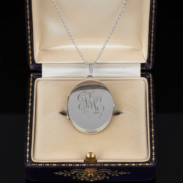 Antique R. Blackinton & Co Sterling Silver Locket Necklace