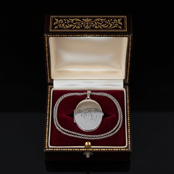 Antique R. Blackinton & Co Sterling Silver Locket Necklace