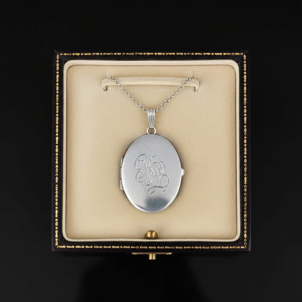 Antique R. Blackinton & Co Sterling Silver Locket Necklace