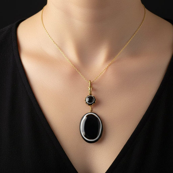Antique Victorian Banded Bullseye Agate Pendant Fob - Boylerpf