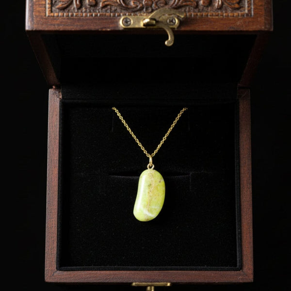 Vintage 9K Gold Iona Marble Bean Charm Necklace - Boylerpf