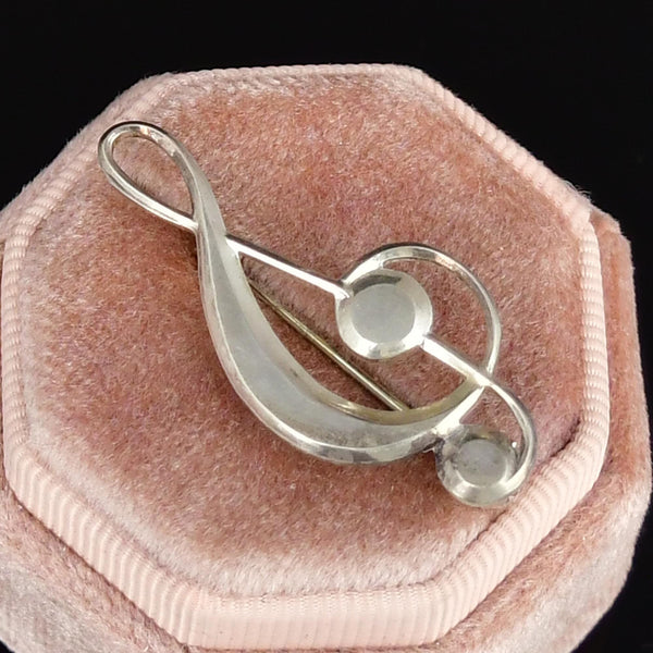 Sterling Silver Treble Clef Music Note Brooch