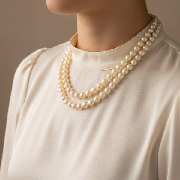 Vintage 14K Gold 32 Inch Classic Pearl Strand Necklace - Boylerpf