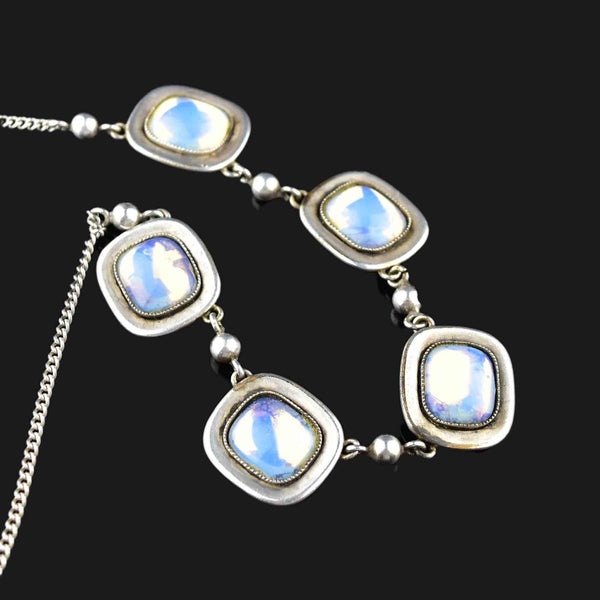 Vintage Sterling Silver Moonstone Necklace - Boylerpf