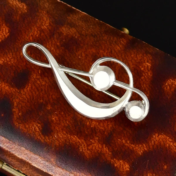 Sterling Silver Treble Clef Music Note Brooch