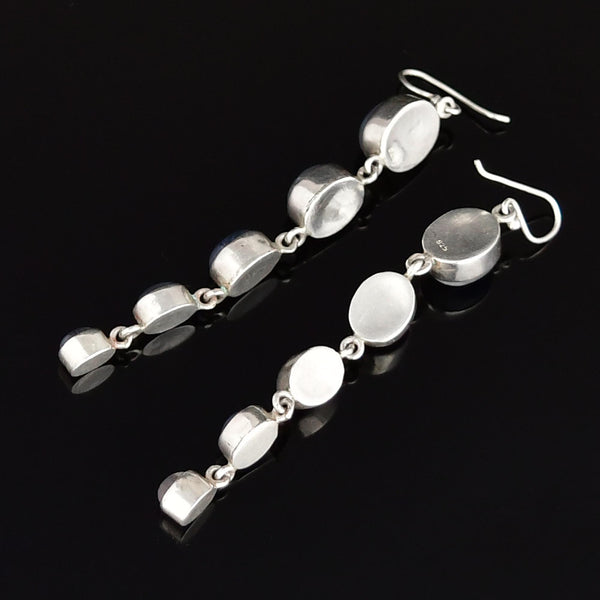 Vintage Sterling Silver Moonstone Chandelier Earrings