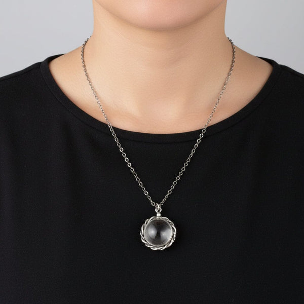 Art Deco Pools of Light Sterling Silver Rope Pendant Necklace