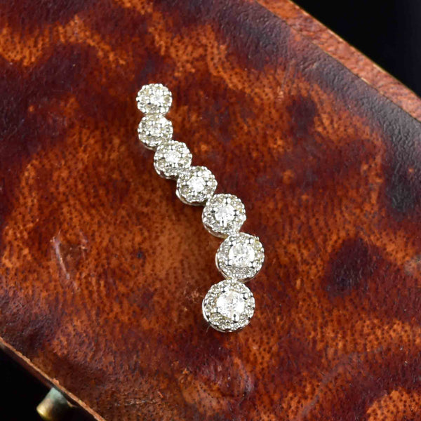 Vintage 10K White Gold Diamond Journey Pendant - Boylerpf