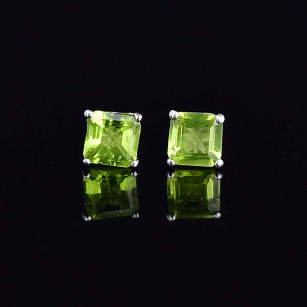 Vintage Peridot Sterling Silver Stud Earrings