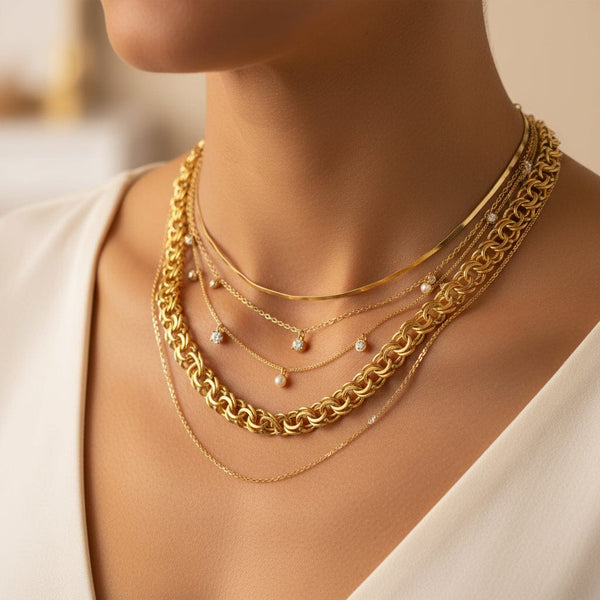 Vintage Chino Link Double Rolled Gold Necklace