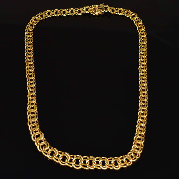Vintage Chino Link Double Rolled Gold Necklace
