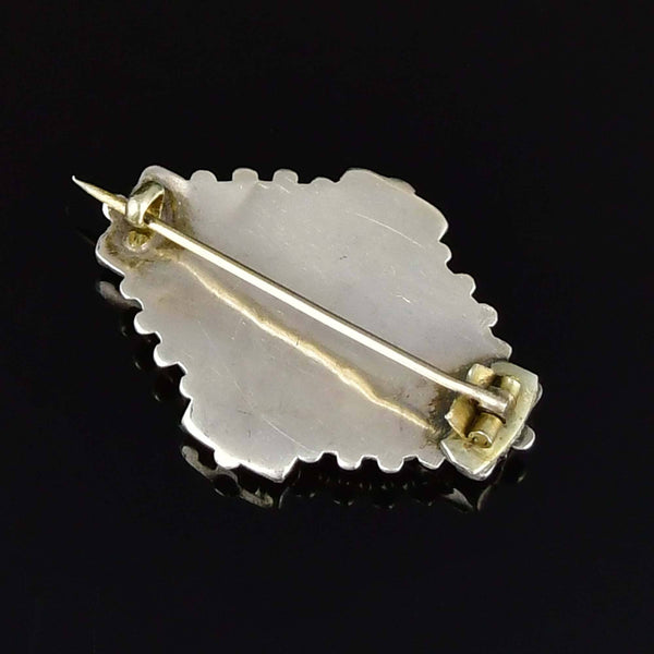 Antique Silver Victorian Palm Frond Brooch