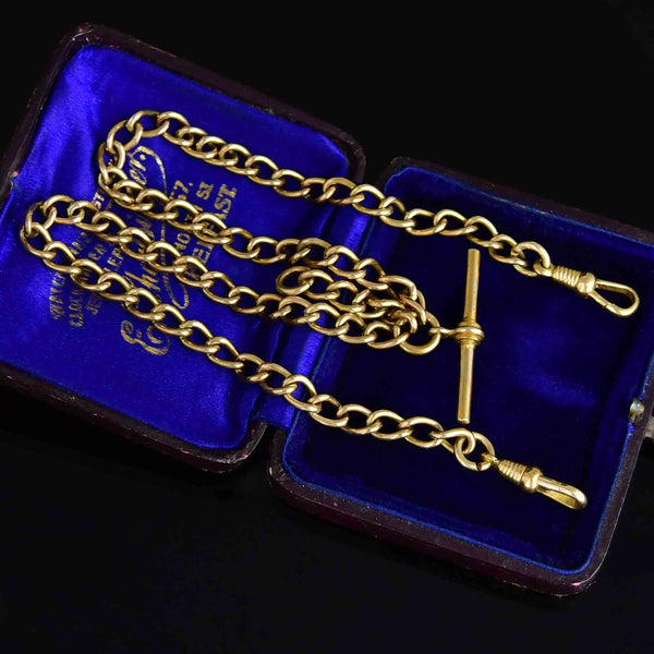 Antique Thomas Hopwood Double Albert Watch Chain Necklace - Boylerpf
