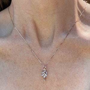 Vintage 10K Gold Morganite Diamond Pendant Necklace - Boylerpf