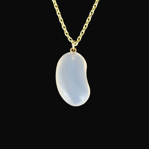 9K Gold Chalcedony Bean Necklace