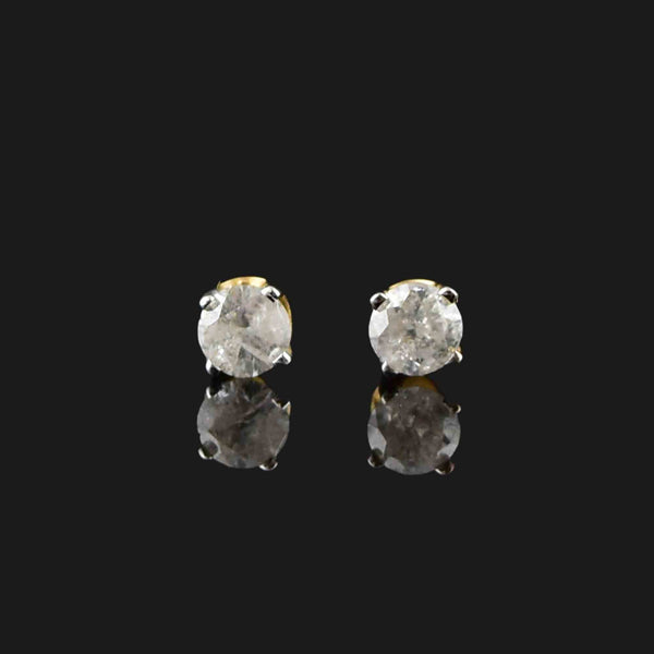 Vintage 10K Gold .30 CTW Diamond Stud Earrings - Boylerpf