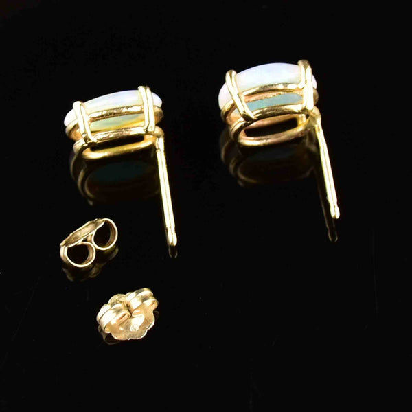 14K Gold Jelly Opal Pierced Stud Earrings - Boylerpf