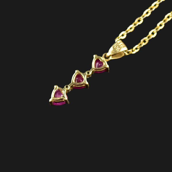 10K Gold Diamond Ruby Journey Pendant Necklace - Boylerpf