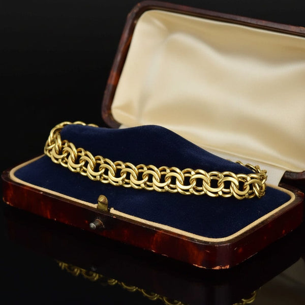 Vintage Double Rolled Gold Chino Link Bracelet - Boylerpf