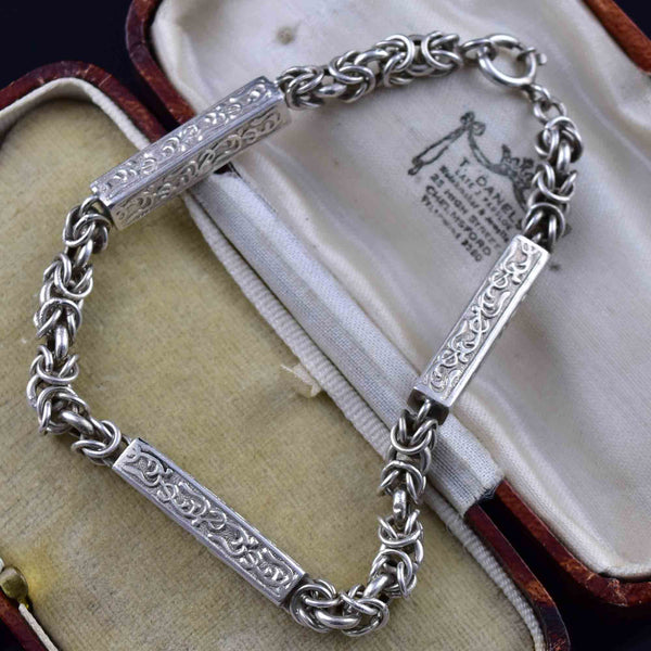 Antique Victorian Silver Albert Chain Bracelet - Boylerpf