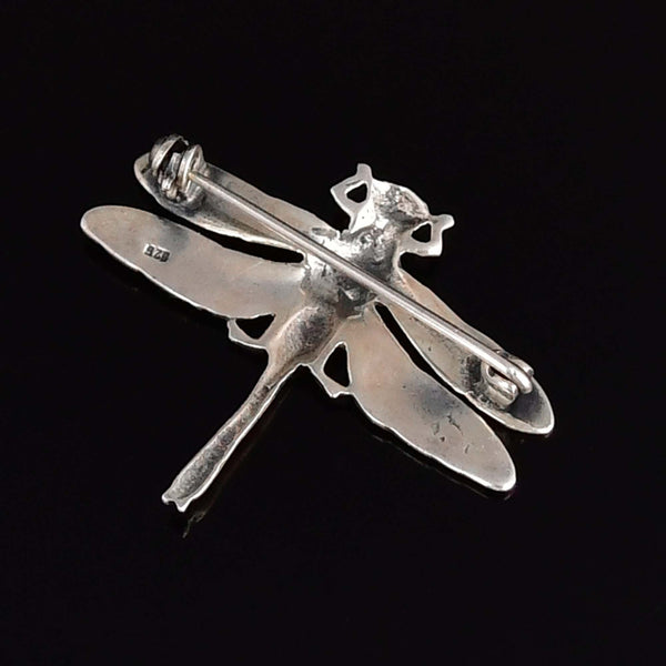 Vintage Dragonfly Sterling Silver Brooch