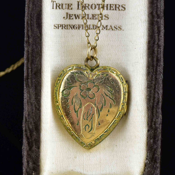 Antique Victorian Gold Heart Locket Necklace Vintage Rose and Green Gold,  C.1920 - Etsy Denmark | เครื่องประดับ