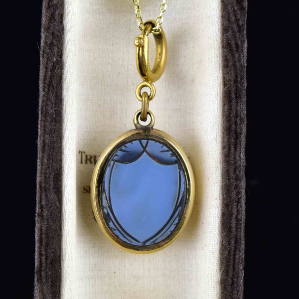 Victorian Bloodstone Scottish Agate Fob Locket Necklace - Boylerpf