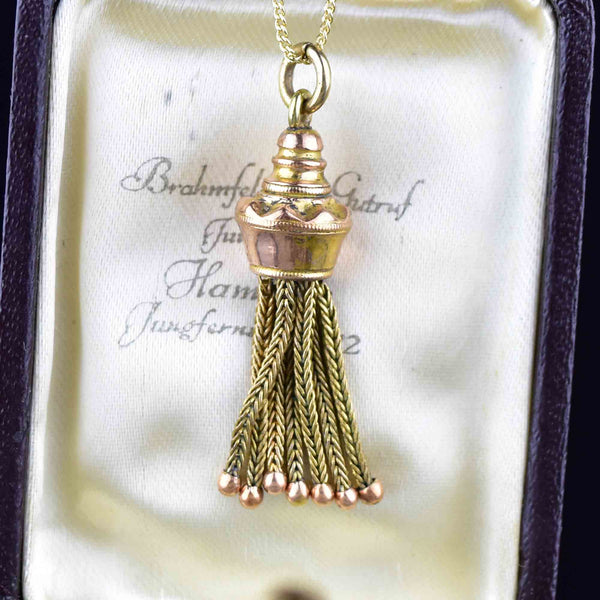 Antique Albertina Watch Tassel Fob Pendant Necklace - Boylerpf