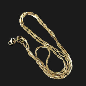 Retro 10K Gold Double Serpentine Chain Necklace - Boylerpf