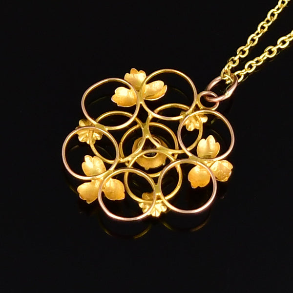 Antique 9K Gold Edwardian Amethyst Necklace