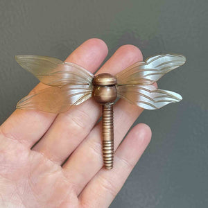 Vintage Large Carved Dragonfly Brooch - Boylerpf