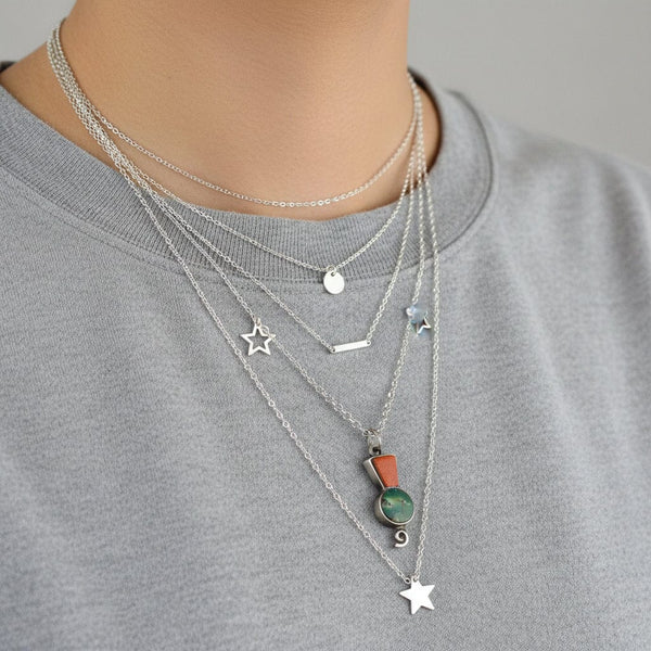 Antique Silver Bloodstone Jasper Thistle Charm Necklace - Boylerpf