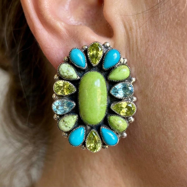 Leo Feeney Turquoise Varasite Sterling Silver Earrings