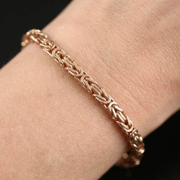 Vintage 9K Gold Byzantine Chain Bracelet