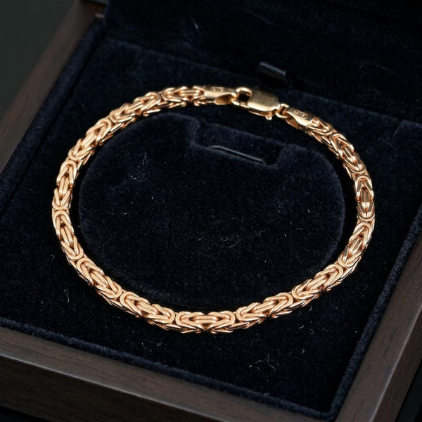 Vintage 9K Gold Byzantine Chain Bracelet
