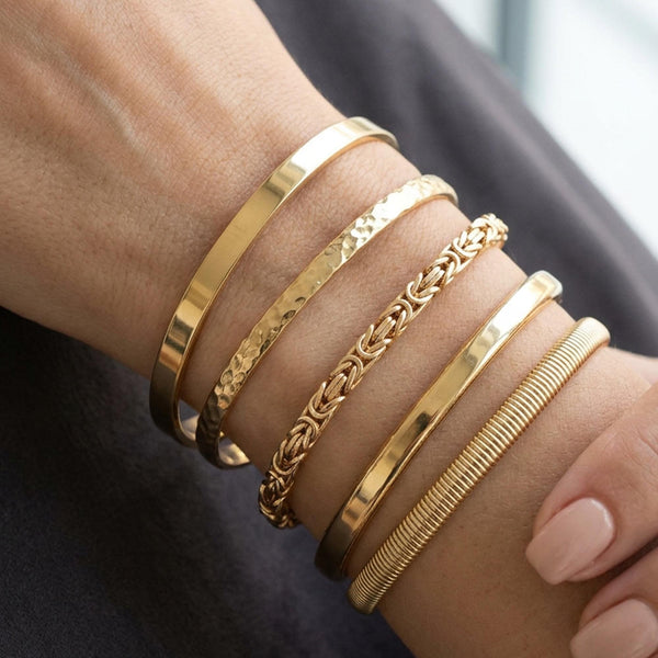 Vintage 9K Gold Byzantine Chain Bracelet