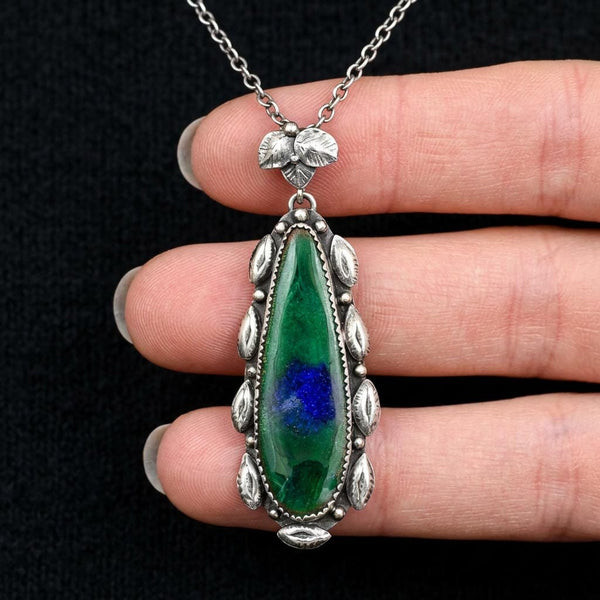 Arts & Crafts Peacock Enamel Pendant Necklace