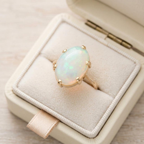Antique Australian Opal Ring 9K Gold
