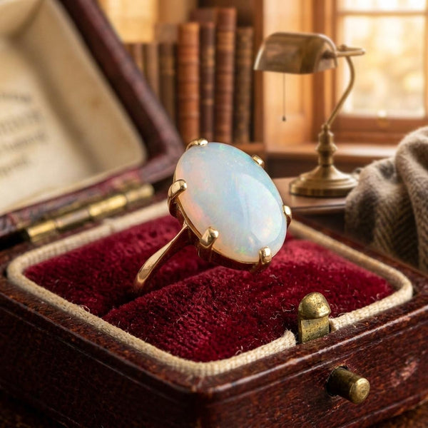 Antique Australian Opal Ring 9K Gold
