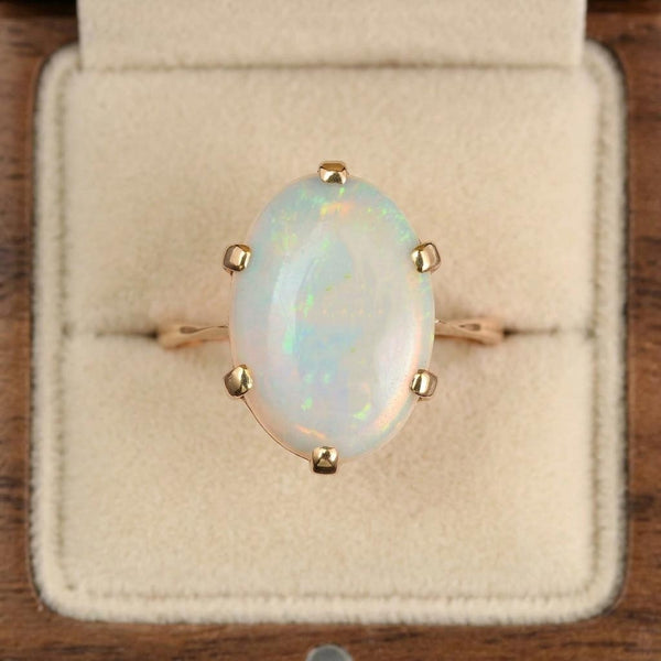 Antique Australian Opal Ring 9K Gold